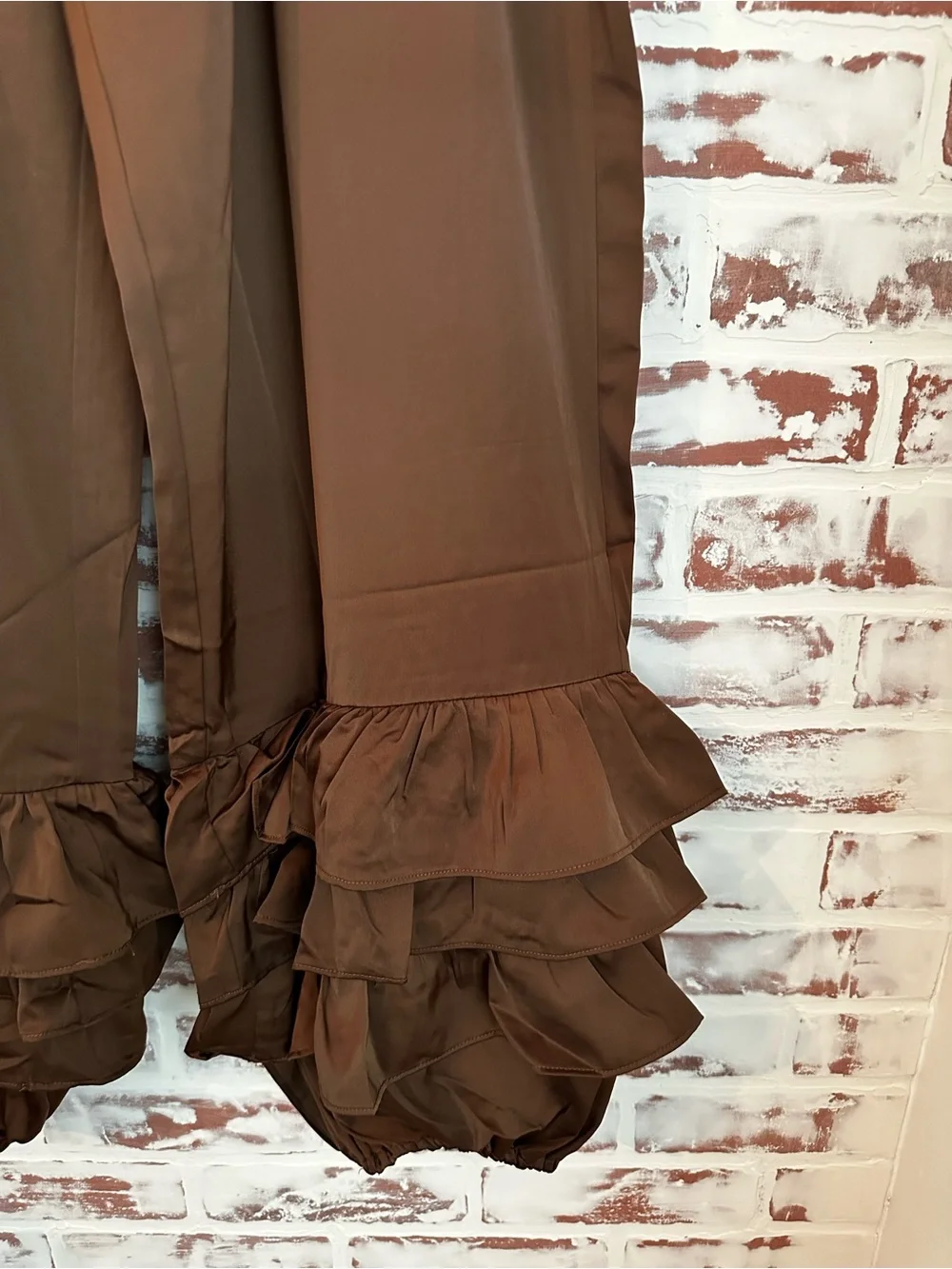 A Rare Bird Boho Ruffle Wide-Leg Pants in Brown — Women's - Picture 4 of 9